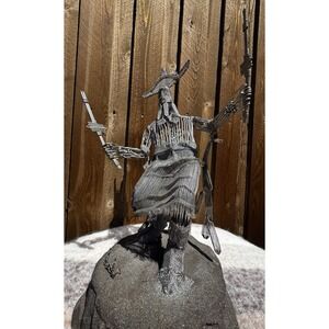 Lui Escoto Signed Brutalist Wire Sculpture Southwest Dancer Figure 16 inch